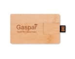 CREDITCARD PLUS Bamboe USB 2.0 Stick bedrukt met logo