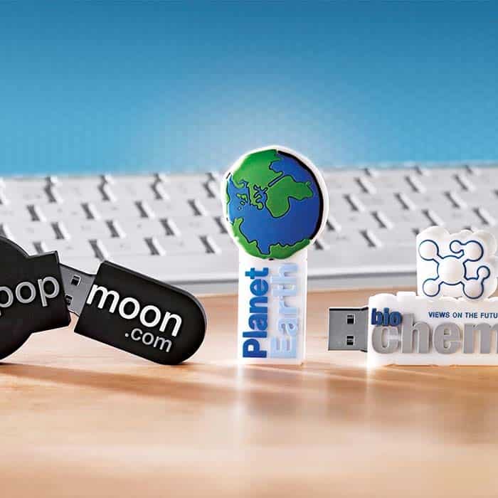 Op maat gemaakte USB-stick van zacht PVC 2D
