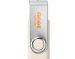 Roterende USB-stick van tarwestro PP bedrukken met logo