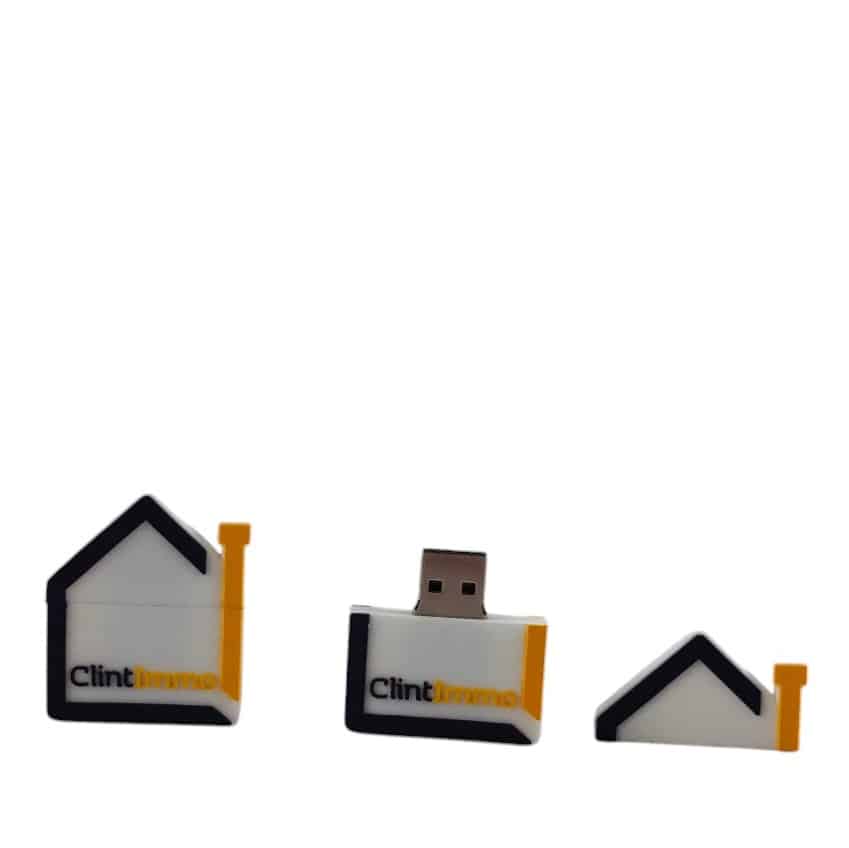 USB stick huis met logo in eigen vorm bedrukken