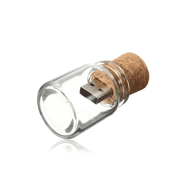 USB stick message in a bottle bedrukt met logo